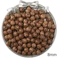 8mm φυσικές ξύλινες χάντρες με ριγέ και πουά σχέδια για κοσμήματα DIY - Ξύλο Καρύδας