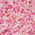 Soft pink and white polyester pompoms for DIY crafts and creative decorations - Pack of 200 / Pink Series / 0.8cm