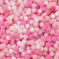 Soft pink and white polyester pompoms for DIY creative crafts and home decorations - Pack of 200 / Pink Series / 1.0cm