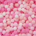 Soft pink and white polyester pom-poms for DIY jewelry and creative craft projects. - 100pcs Pack / Pink Series / 1.5cm