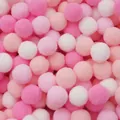 Assorted soft pink and white polyester plush balls for DIY crafts and creative decorations - 30Pcs Pack / Pink Series / 2.5cm