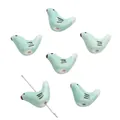 Small hand-painted cyan bird ceramic beads for DIY jewelry and bracelet making craft - Pigeon / 20x14mm (1 Piece) / Blue Green with White Tail