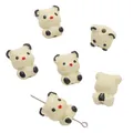 Hand-painted cream ceramic bear beads for DIY jewelry making and phone accessories - Bear / 1 Piece/Pack (16x19mm) / Light Yellow