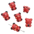 Red hand-painted bear animal ceramic beads for DIY jewelry and phone chain accessories - Bear / 1 Piece/Pack (16x19mm) / Red