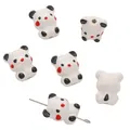 Hand-painted panda ceramic beads for DIY jewelry making, charm bracelets and crafts - Bear / 1 Piece/Pack (16x19mm) / White Black Ears