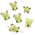 Hand-painted green ceramic bear beads for DIY jewelry making and cute craft charms. - Bear / 1 Piece/Pack (16x19mm) / Green