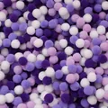 Soft polyester decorative pompoms in mixed purple and white shades for DIY jewelry and crafts - Pack of 200 / Purple Series / 1.0cm