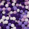 Selection of high-quality purple and white polyester pom poms for DIY creative crafts - 50 Pieces / Purple Series / 2.0cm