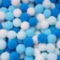 Soft polyester pom poms in mixed blue and white shades for DIY crafts and decorations. - 30Pcs Pack / Blue Series / 2.5cm