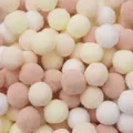 Soft macaron colored polyester plush pompoms for creative DIY crafts and decorations - 20 Pieces Set / Milk Tea Colors / 3cm
