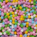 Assorted colorful soft polyester plush pompoms for DIY jewelry and creative craft projects - Pack of 200 / Dark Mixed Color Series / 0.8cm