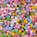 Assorted vibrant colorful polyester pom poms for DIY crafts and creative decorations - Pack of 200 / Dark Mixed Color Series / 1.0cm