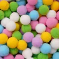 Vibrant multicolor soft polyester plush pompoms for creative DIY jewelry and children's crafts - 20 Pieces Set / Dark Mixed Color Series / 3cm