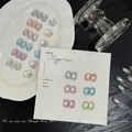 Glitter bubble nagellak gel met glinsterend glaskraaleffect in pastelkleuren - 6 Kleuren Set met Papieren Kaart