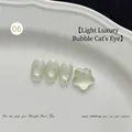 Premium sprankelende lichtgroene bubble cat eye nagelgel met fijne zilveren glitters - Bubble Gel 06#