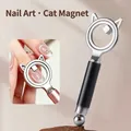 Double-sided cat eye nail magnet tool with cute cat ear ring design for professional DIY nail art - No. 58 Pure Black / Solid Black