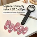Professional hollow ring cat-eye nail magnet tool for quick 3D nail art effects - Black