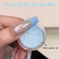 Glinsterende muntblauwe suiker glitter nagelpoeder voor professionele zomerse nagelkunst - Muntblauw ca. 3g