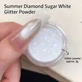 Witte diamant suiker nagelkunst glitterpoeder in 3g potje voor sprankelende manicure - Maanlichtwit ca. 3g