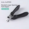 Black professional angled nail clipper with wide opening for thick and hard nails - Slanted Large Opening Nipper / Classic Black
