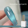 Gel top coat LIMITPRETTY water drop per unghie, variante 01 effetto cat-eye blu chiaro - Top Coat Goccia d'Acqua 01 (Alta Lucentezza)