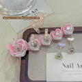 Aurora Heart Rose nagelkunst oefenbasis met 5 magnetische houders voor doe-het-zelf manicure - Basis + 5 nageltip houders / Meisjesroze