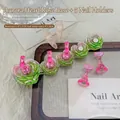 Professionele aurora hart roos nagelkunst oefenbasis set met 5 roze magnetische houders - Basis + 5 nageltip houders / Lichtgroen