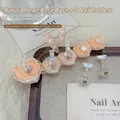 Aurora hart roos nagel oefenhouder set met 5 magnetische standaarden voor nagels - Basis + 5 nageltip houders / Licht Champagne