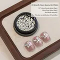 K9 kristal strass nagelkunst set voor vlinderontwerpen in zilverwit glanzend set - Wit