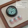 Lichtblauwe K9 kristallen vlinder nail art strass set met 3D stenen en kralen - Blauw