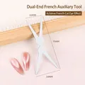 Dual-ended professional nail magnet tool for French cat-eye effects, 75mm x 34mm - Double-ended French Style Iron Sheet