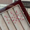 Glinsterende roze metalen klavertje vier bloem 3D nagelkunst strass steentjes, 4x4mm - 4x4mm / Roze