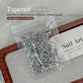 Μίνι τραπεζοειδή ασημένια micro ζιργκόν στρασάκια νυχιών, σετ 1440 τεμαχίων για νύχια - Τραπέζιο / 1*1.5*3mm