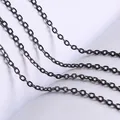 Cadena de eslabones de metal negro para la creación de joyas DIY y collares hechos - 5x4mm (5m) / Gris metalizado