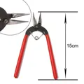 15cm jewelry needle-nose pliers with red handles for DIY crafts - Long Handle Double Round Pliers (#7)