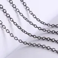 Κοντινό πλάνο σκούρων μεταλλικών αλυσίδων DIY με οβάλ κρίκους για κοσμήματα - 4x3mm (5m) / Μεταλλικό γκρι