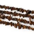 3-5mm natürliche braune Tigerauge Stein Chips für DIY Schmuckherstellung und Basteln - 3-5mm Durchmesser / Tigerauge / 80cm Strang