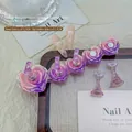 Aurora hart roos nagelkunst basis met 5 magnetische houders in paarse parelmoer finish - Basis + 5 nageltip houders / Aurora Paars