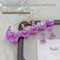 Aurora roos magnetische nagelhouder set voor oefening, parelmoer paars, vijf stuks totaal. - Basis + 5 nageltip houders / Droom Amethist Stijl