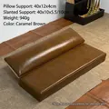 Juego de cojines para manos de cuero marrón caramelo Wabi Sabi para manicura - Juego de Almohada de Mano / Marrón Caramelo