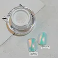 Fine iridescent nail art moonlight powder #06 with shimmering chrome finish effect samples - Rosy Glow (zqsp1054-06)