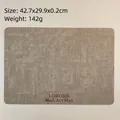 Alfombrilla para decoración de uñas marrón moka en piel sintética con textura - Alfombrilla de escritorio / Moca
