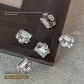 Klarer 8x10mm Zirkon Nagelkunst-Stapelbohrer ohne Bodenstütze in Taubenei-Form - Rechteck 8*10