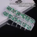 12-grid green mixed resin nail art rhinestones in various shapes for DIY manicure - 12-Compartment Pack / Green