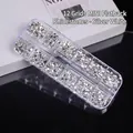 12-grid mix of silver-white resin flat-back rhinestones for nail art decoration - 12-Compartment Pack / Silver