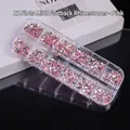 Professional 12-grid set of pink flat-back resin rhinestones for nail art decoration - 12-Compartment Pack / Light Pink