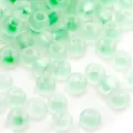 Cuentas de vidrio verde pálido esmerilado para hacer joyas de bricolaje y bisutería - Estilo #01 / 3mm (Agujero 1mm/10g Aprox. 220uds) / Verde Claro Mate
