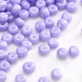 Macro close-up of light purple glass seed beads for DIY jewelry making and crafts - Style #06 / 3mm (0.8mm Hole) 10g/Pack Approx. 220pcs