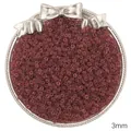 3mm frosted red glass seed beads for DIY jewelry making displayed in a decorative tray - Style 3 / 3mm (1mm Hole, Approx. 220 Pcs) / Burgundy