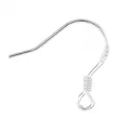 Crochets de boucles d'oreilles en argent sterling 925 pour création bijoux DIY - Style V418 / 2 Pièces/Paquet (10x18mm)